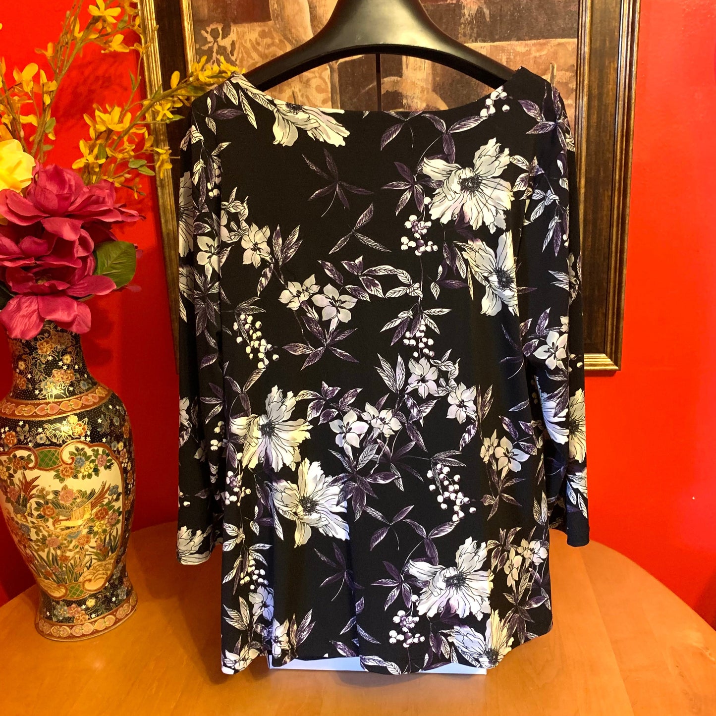 Cleo Flower Blouse Top Size XL